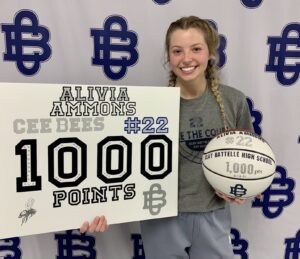 Liv Ammons scores 1,000th-career point as Clay-Battelle wins sectional semifinal over Tyler Consolidated